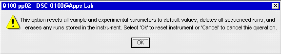 Reset Parameters Message