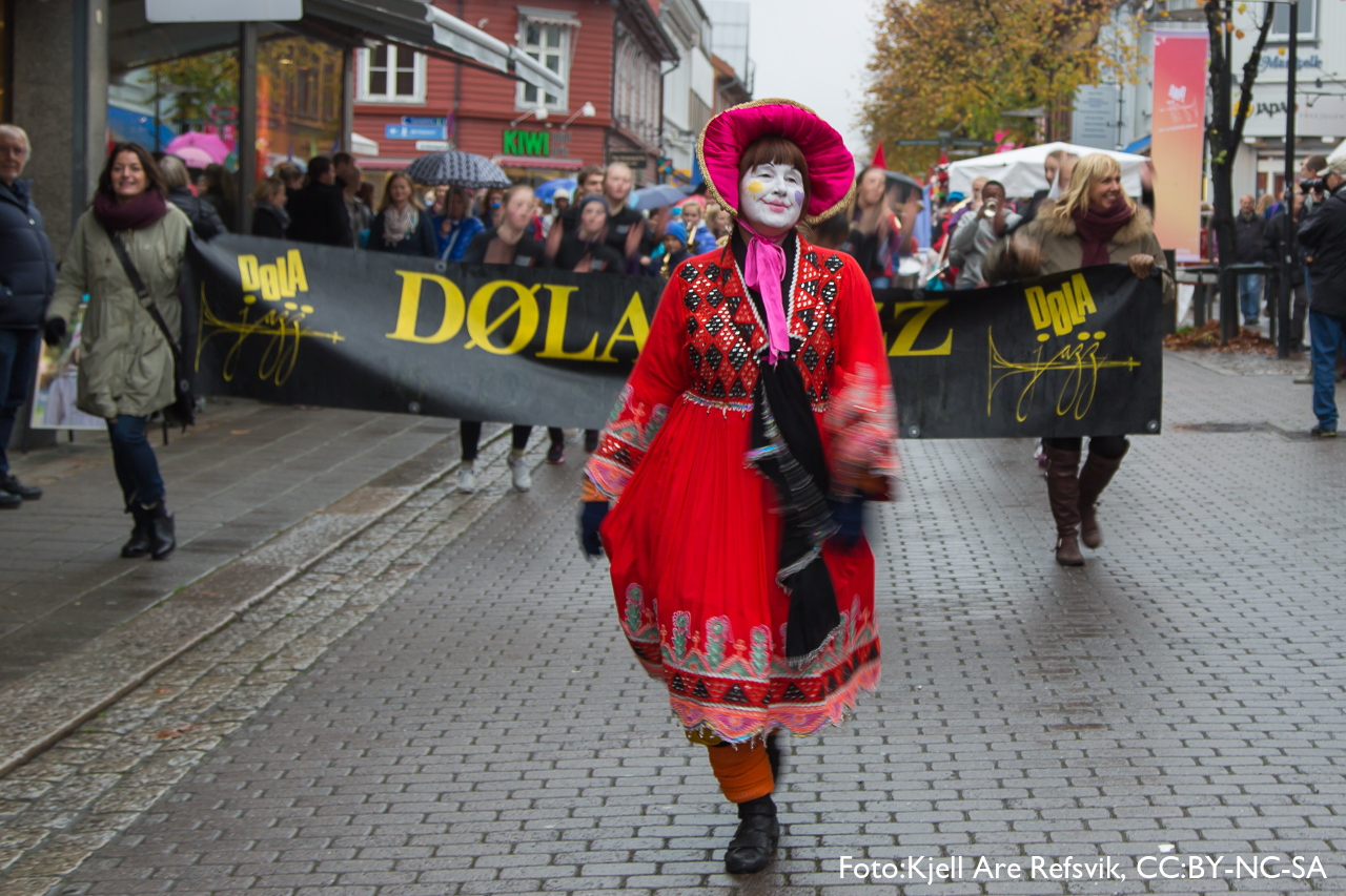 Jazzparade i Storgata i Lillehammer.