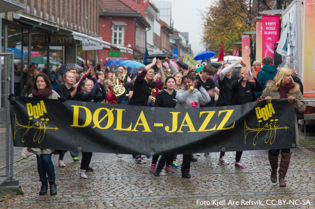 Jazzparade i Storgata i Lillehammer.