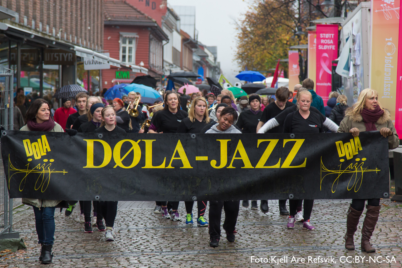 Jazzparade i Storgata i Lillehammer.