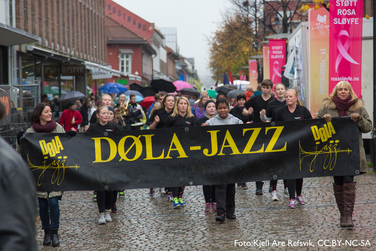 Jazzparade i Storgata i Lillehammer.