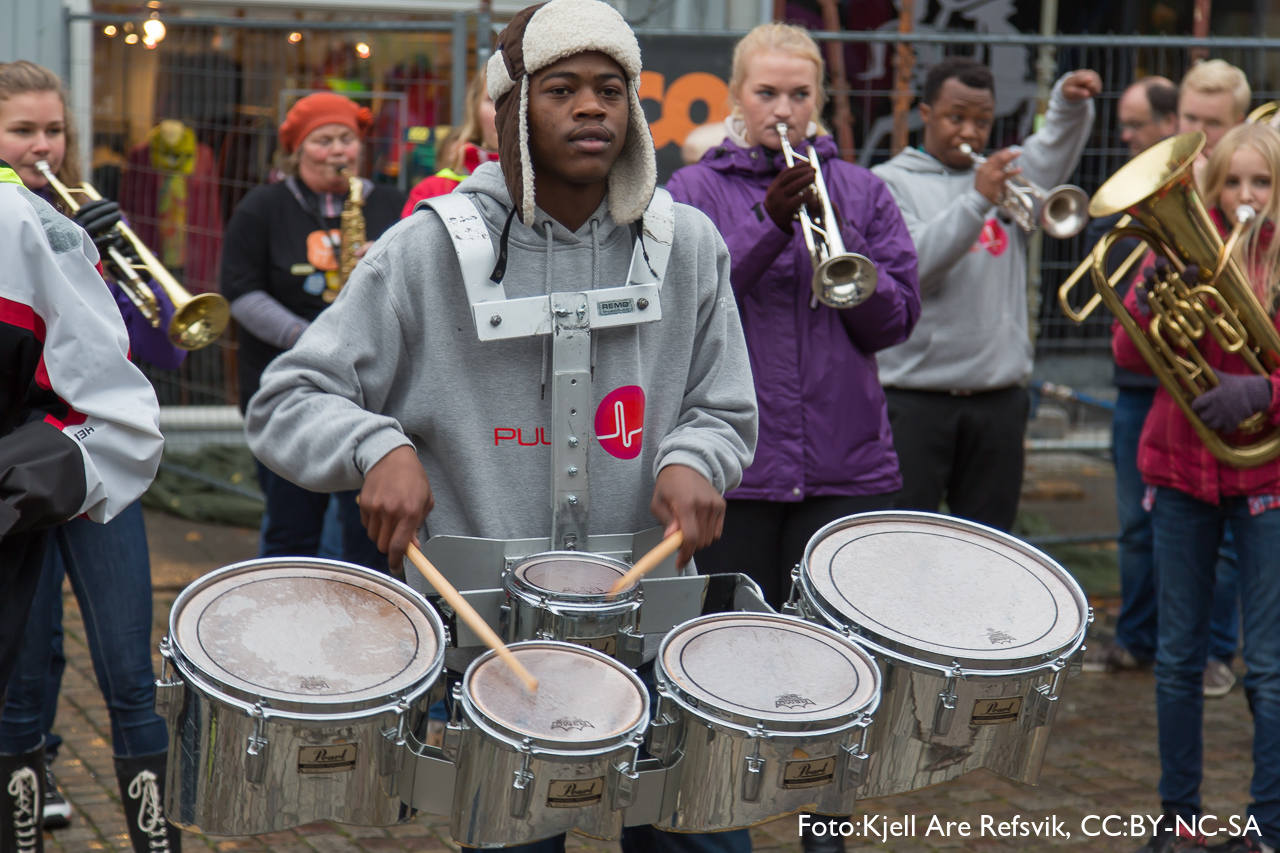 Jazzparade i Storgata i Lillehammer.