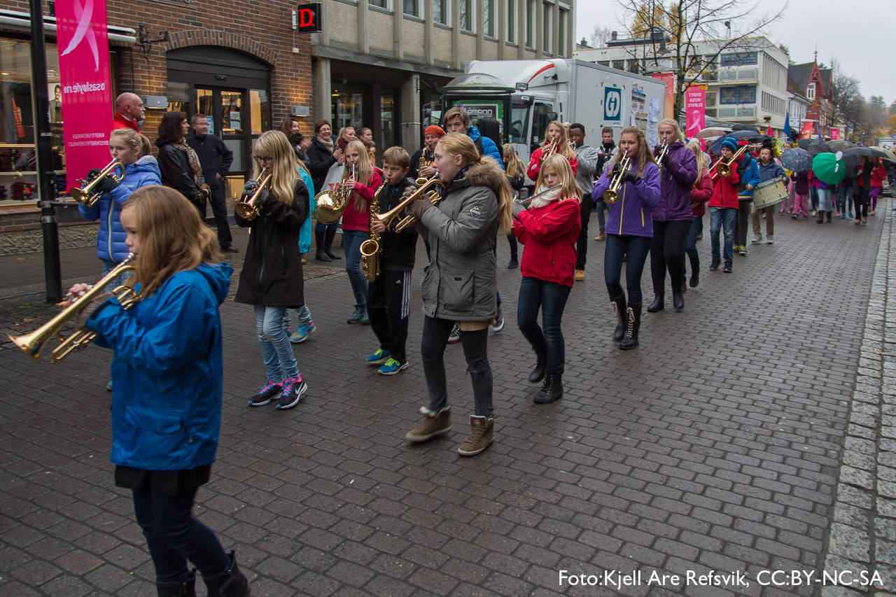 Jazzparade i Storgata i Lillehammer.