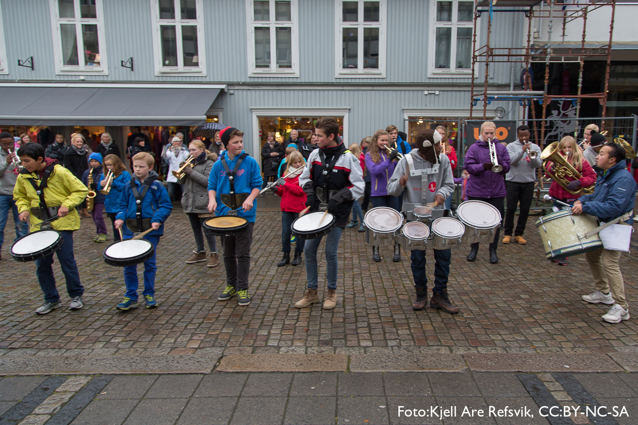 Jazzparade i Storgata i Lillehammer.