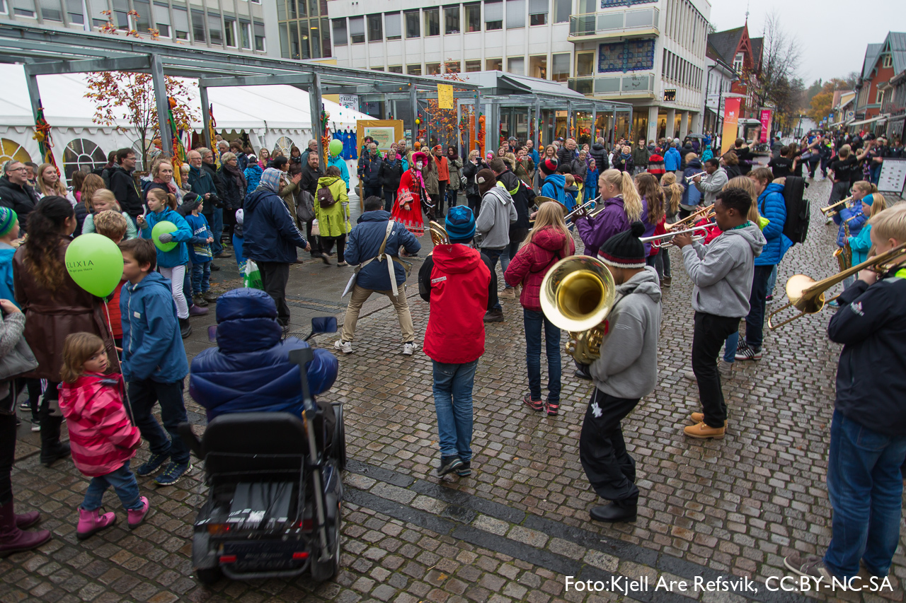 Jazzparade i Storgata i Lillehammer.