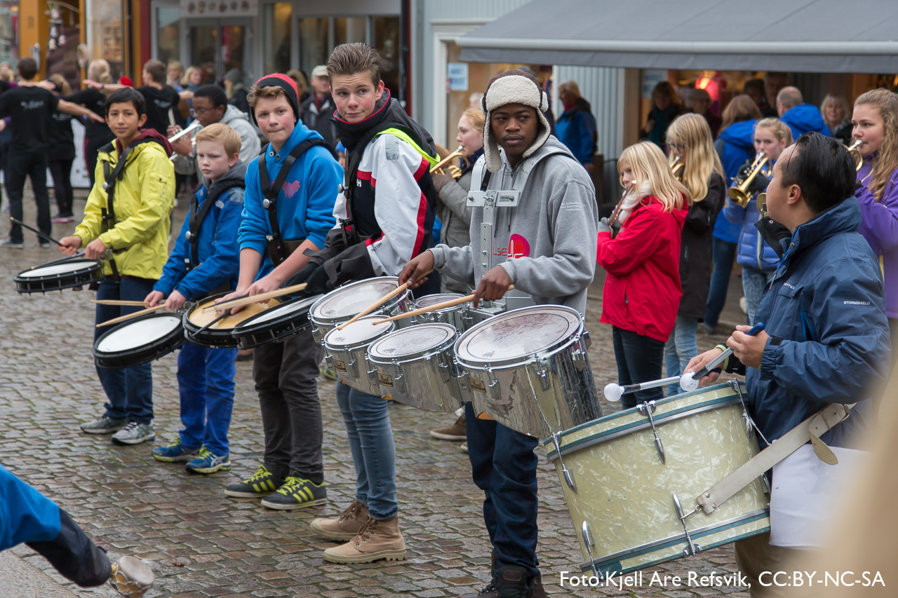 Jazzparade i Storgata i Lillehammer.