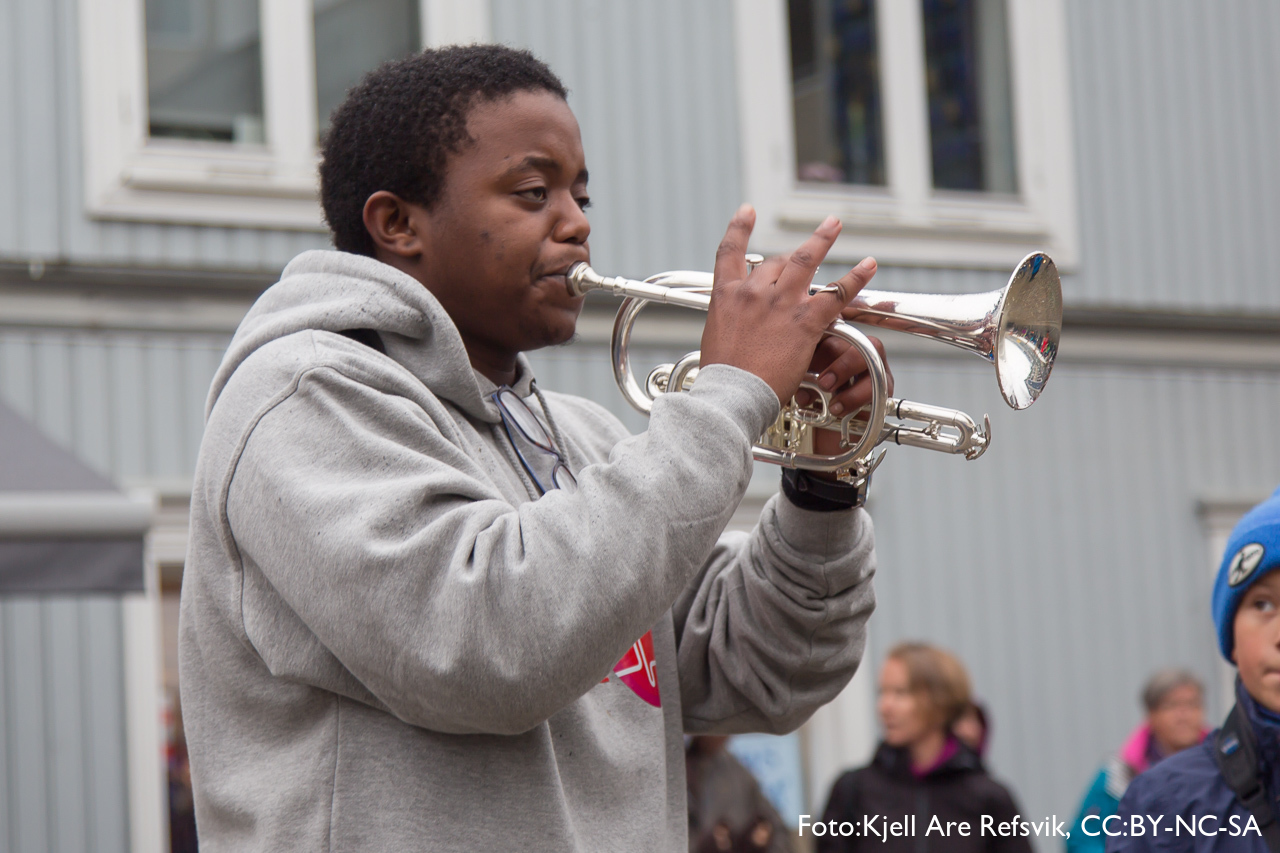 Jazzparade i Storgata i Lillehammer.