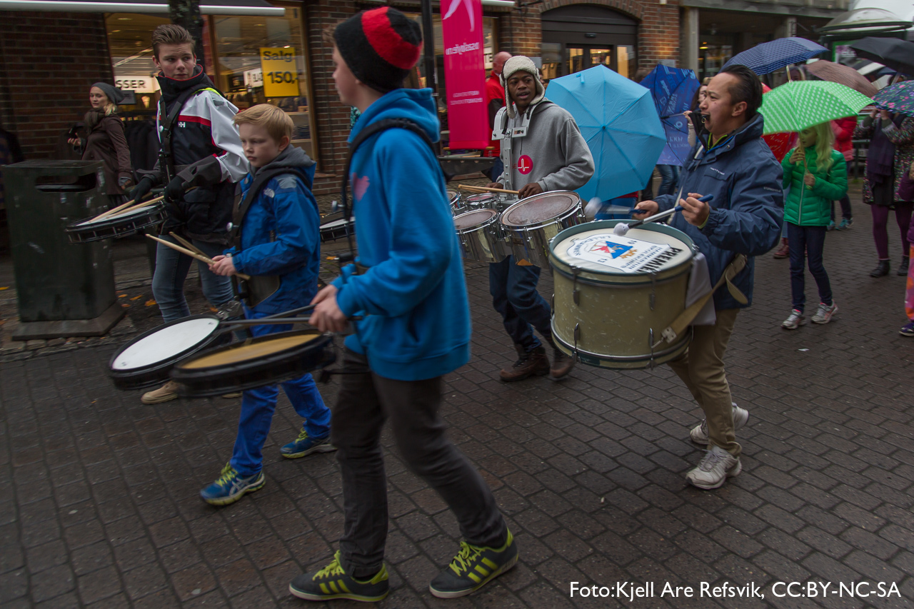 Jazzparade i Storgata i Lillehammer.