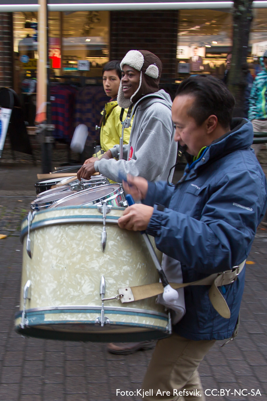 Jazzparade i Storgata i Lillehammer.