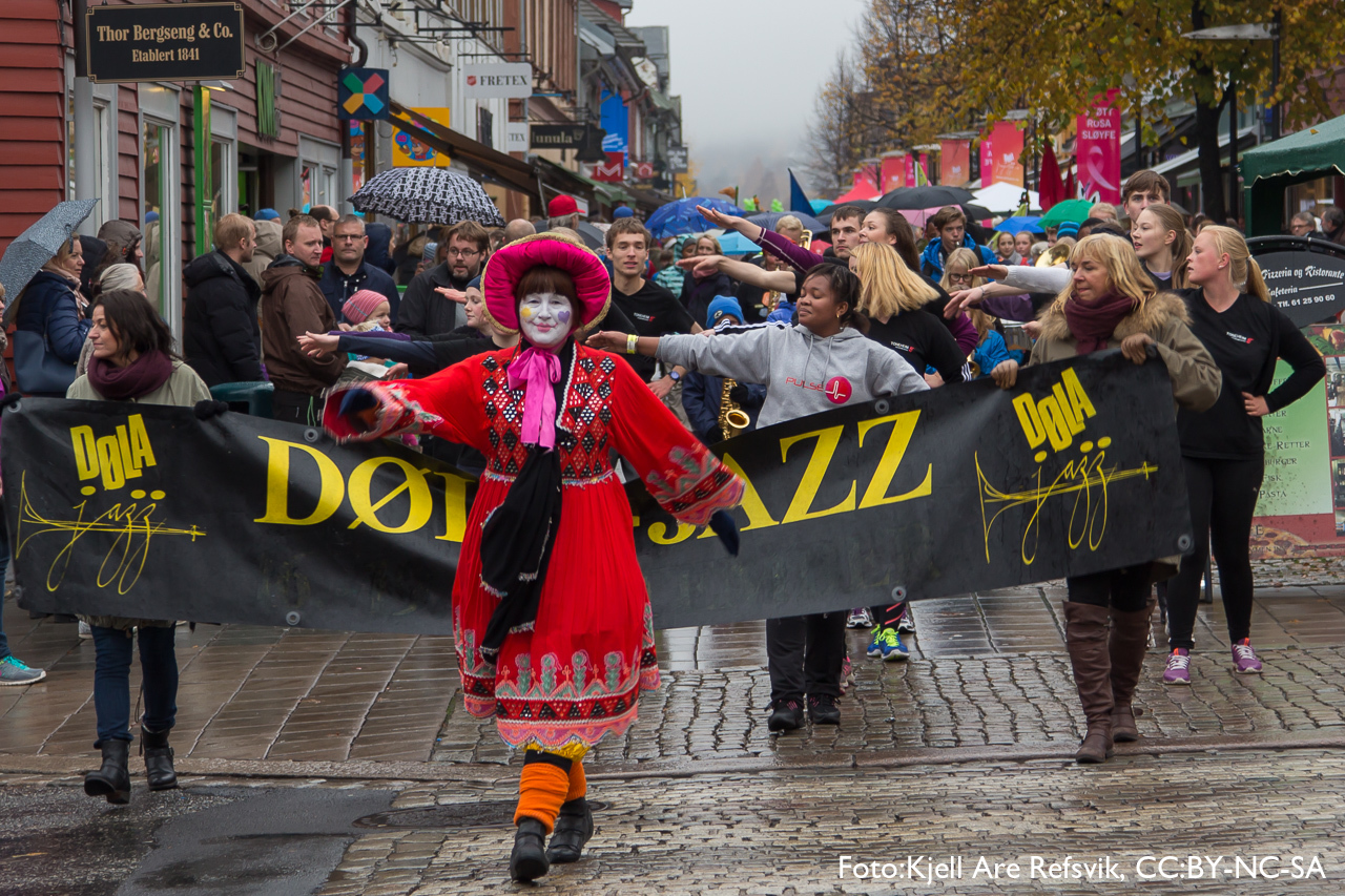 Jazzparade i Storgata i Lillehammer.