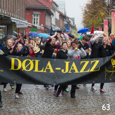 Jazzparade i Storgata i Lillehammer.