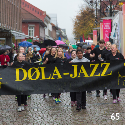 Jazzparade i Storgata i Lillehammer.