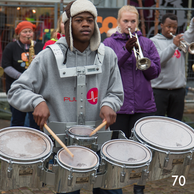 Jazzparade i Storgata i Lillehammer.