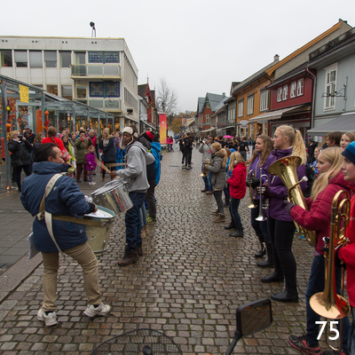 Jazzparade i Storgata i Lillehammer.