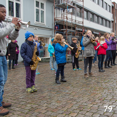 Jazzparade i Storgata i Lillehammer.