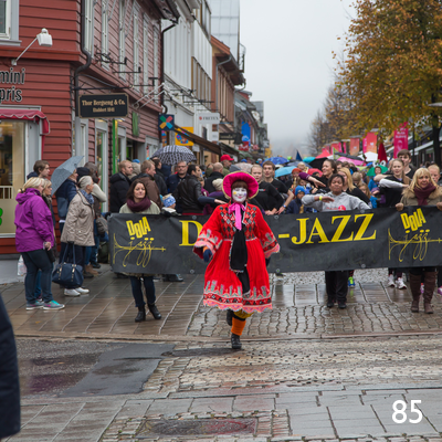 Jazzparade i Storgata i Lillehammer.