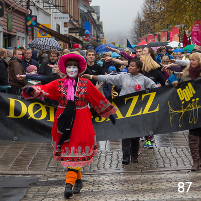 Jazzparade i Storgata i Lillehammer.