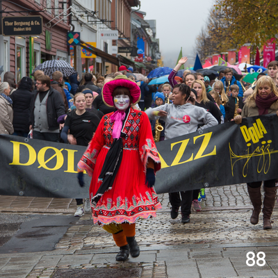 Jazzparade i Storgata i Lillehammer.